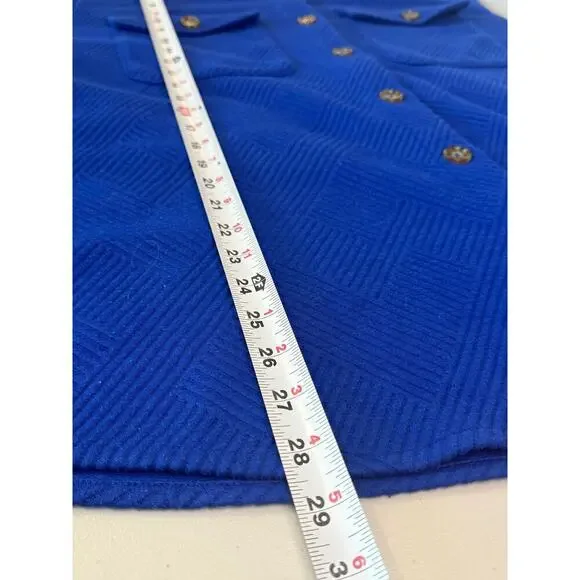 Coldwater Creek Soft Impressions Shirt Jacket Royal Blue Button Down Size 2X - Picture 3 of 9